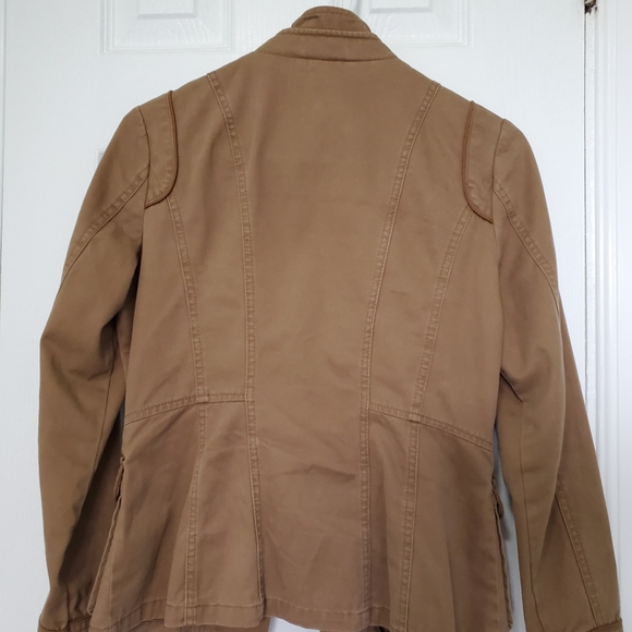 ana Military Blazer Jacket Coat Khaki Tan Stays Op - Picture 3 of 7